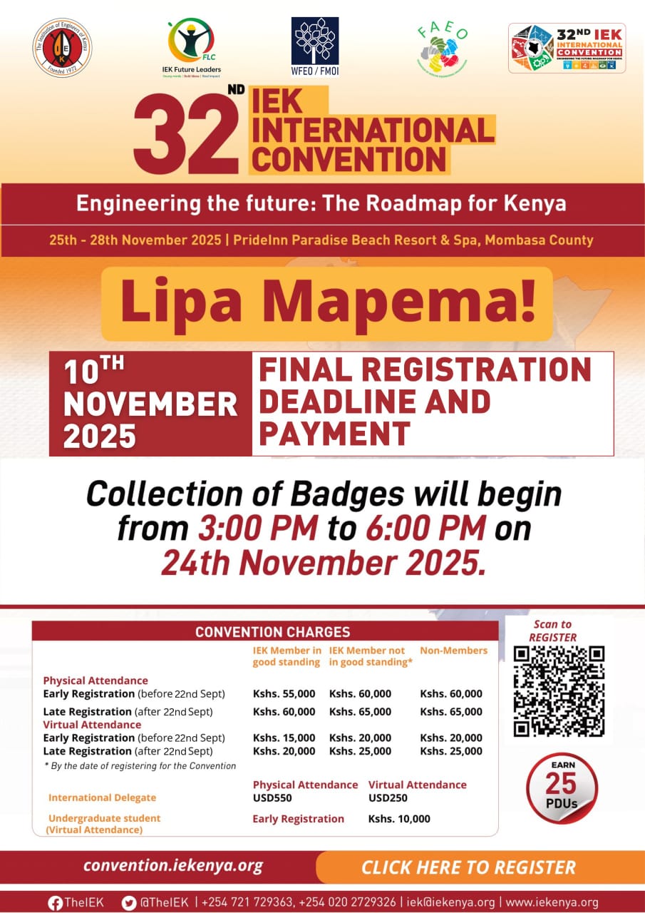 32nd IEK International Convention registration/payment closes 10 Nov 2025.